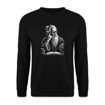 Scientist Old Man Wise Thinker - Unisex Sweatshirt - black - Front - Alina (178cm) & Michal (187cm)