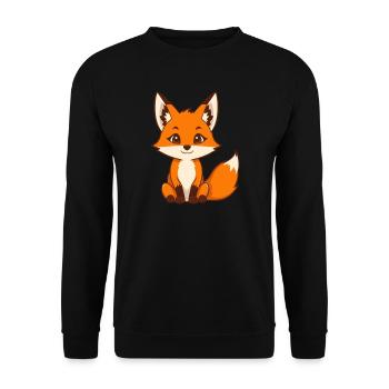 Niedlicher Fuchs Geschenk Naturliebhaber Wanderer - Unisex Pullover - Schwarz - Vorne - Alina (178cm) & Michal (187cm)