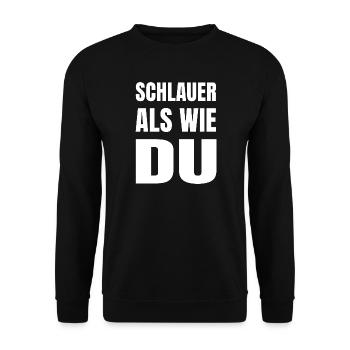 SCHLAUER ALS WIE DU - Unisex Pullover - Schwarz - Vorne - Alina (178cm) & Michal (187cm)