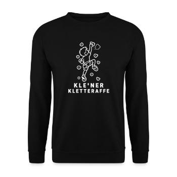 Kleiner Kletteraffe – Klettern Bouldern Kinder  - Unisex Pullover - Schwarz - Vorne - Alina (178cm) & Michal (187cm)