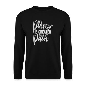 Mon but est plus grand que ma douleur, ce qui signifie le logo des guillemets - Sweat-shirt Unisexe - noir - Devant - Alina (178cm) & Michal (187cm)