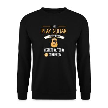 Lustiges Gitarrenzitat - Unisex Pullover - Schwarz - Vorne - Alina (178cm) & Michal (187cm)