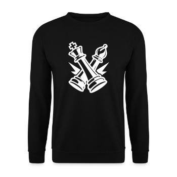 Schach Figuren - Unisex Pullover - Schwarz - Vorne - Alina (178cm) & Michal (187cm)