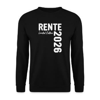 Rente 2026 Rentnergeschenke - Unisex Pullover - Schwarz - Vorne - Alina (178cm) & Michal (187cm)