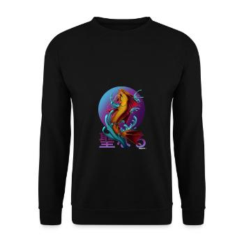 Asia Fish Demon de M. DiSzy - Sweat-shirt Unisexe - noir - Devant - Alina (178cm) & Michal (187cm)