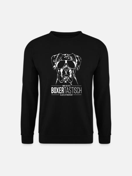 BOXERTASTISCH Boxer Hunde Hundespruch Wilsigns - Unisex Pullover - Schwarz