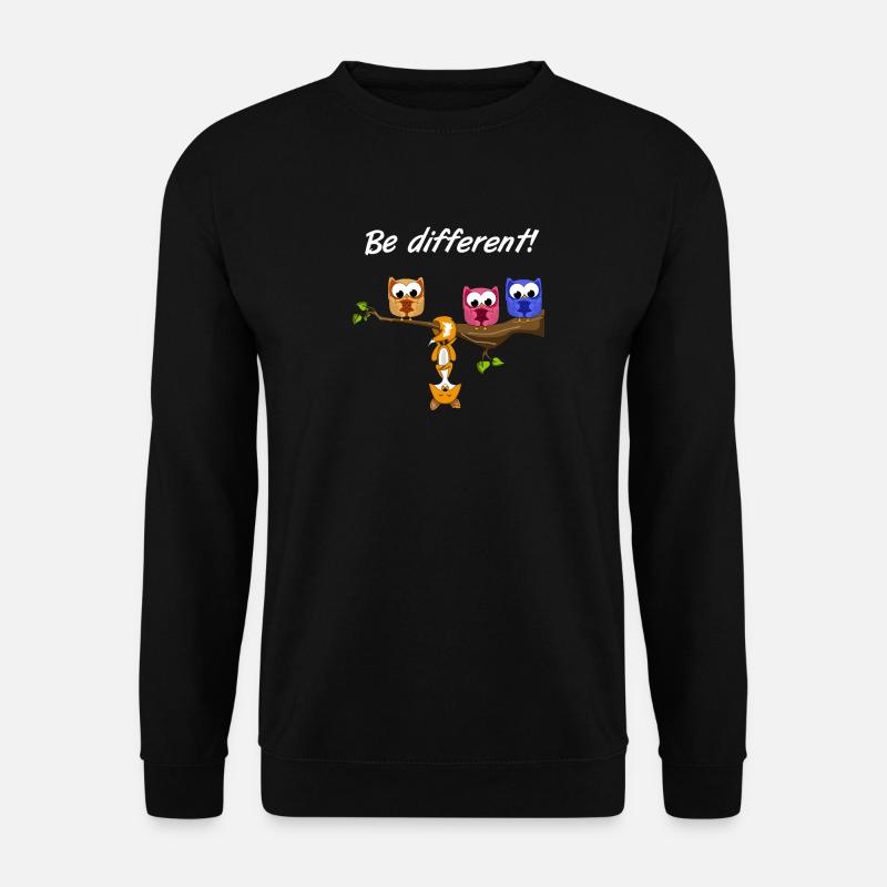 Be Different! - Süßer Fun Spruch - Fuchs Motto - Unisex Pullover - Schwarz