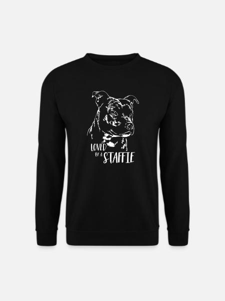 STAFFORDSHIRE BULL TERRIER loved by a Staffie Hund - Unisex Pullover - Schwarz