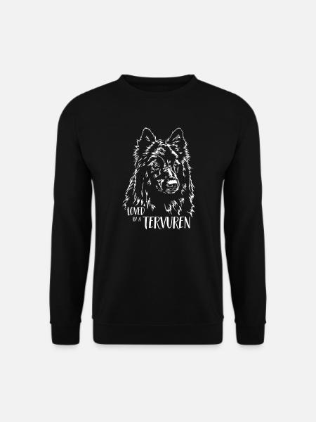 Loved by a Tervuren Hundespruch Tervueren Wilsigns - Unisex Pullover - Schwarz