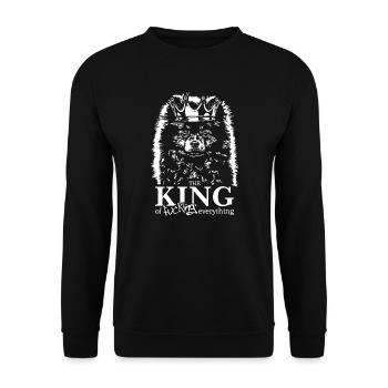 Zwergspitz Pomeranian King Hundespruch Wilsigns - Unisex Pullover - Schwarz - Vorne - Alina (178cm) & Michal (187cm)