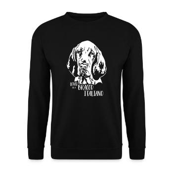 Loved by a Bracco Italiano Dog Dog Wilsigns - Unisex Sweatshirt - black - Front - Alina (178cm) & Michal (187cm)