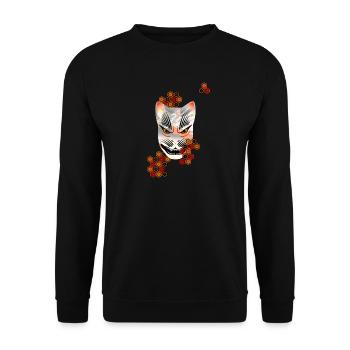 kitsune mask - Unisex Sweatshirt - black - Front - Alina (178cm) & Michal (187cm)
