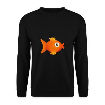 angeln, Angler, Fisch - Unisex Pullover - Schwarz - Vorne - Alina (178cm) & Michal (187cm)