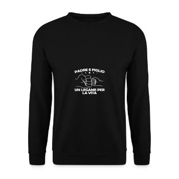 Padre E Figlio Un Legame Per La Vita Shirt - Unisex Pullover - Schwarz - Vorne - Alina (178cm) & Michal (187cm)