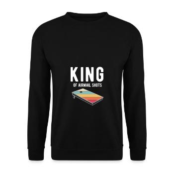 King Of Airmail Shots Shirt Gift Cornhole - Unisex Sweatshirt - black - Front - Alina (178cm) & Michal (187cm)