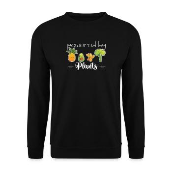 powered by plants - Unisex Sweatshirt - black - Front - Alina (178cm) & Michal (187cm)