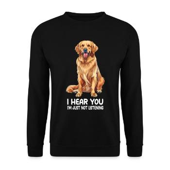 Golden retriever - Sweat-shirt Unisexe - noir - Devant - Alina (178cm) & Michal (187cm)