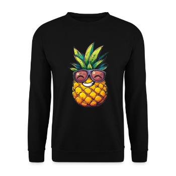 Coole Ananas mit Sonnenbrille - Unisex Pullover - Schwarz - Vorne - Alina (178cm) & Michal (187cm)