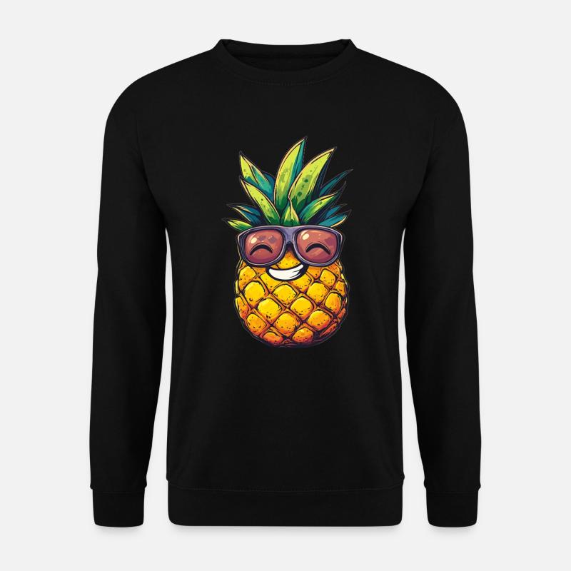 Cool pineapple with sunglasses - Unisex Sweatshirt - black