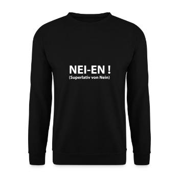 No, no thanks. Naysayers superlative - Unisex Sweatshirt - black - Front - Alina (178cm) & Michal (187cm)