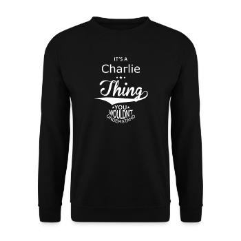 Charlie - Unisex Pullover - Schwarz - Vorne - Alina (178cm) & Michal (187cm)