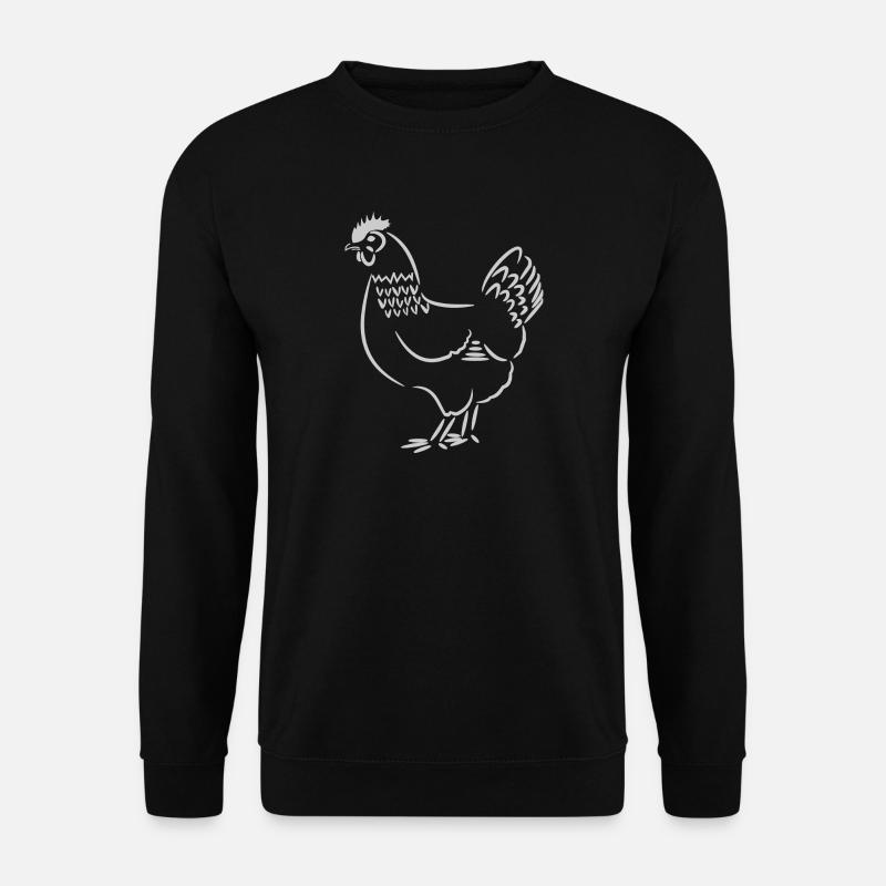 Huhn / Henne - Unisex Pullover - Schwarz
