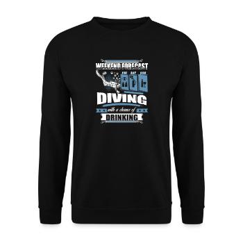 Wochenend-Vorhersage-Sporttauchen-T-Shirt - Unisex Pullover - Schwarz - Vorne - Alina (178cm) & Michal (187cm)