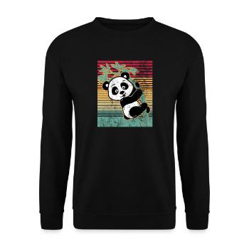 pandabär - Unisex Pullover - Schwarz - Vorne - Alina (178cm) & Michal (187cm)