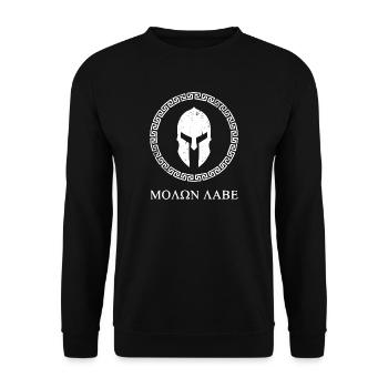 Sparta - Molon Labe - Unisex Sweatshirt - black - Front - Alina (178cm) & Michal (187cm)