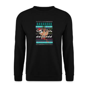 cadeau de noël pull paresseux - Sweat-shirt Unisexe - noir - Devant - Alina (178cm) & Michal (187cm)