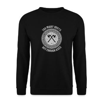 Trop d'Idiots - Les Vikings Viking Odin Walhalla - Sweat-shirt Unisexe - noir - Devant - Alina (178cm) & Michal (187cm)