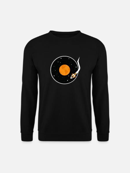 Schallplatte Musik Weltraum - Unisex Pullover - Schwarz