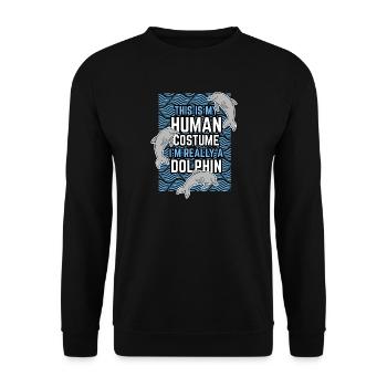 Idée cadeau dauphin - Sweat-shirt Unisexe - noir - Devant - Alina (178cm) & Michal (187cm)