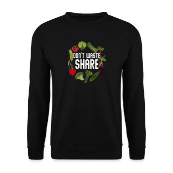 Partage de nourriture cadeau végétalien sans gaspillage de nourriture - Sweat-shirt Unisexe - noir - Devant - Alina (178cm) & Michal (187cm)