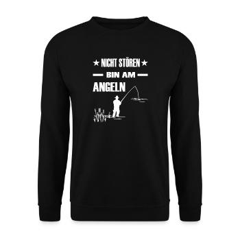 Angeln - Unisex Pullover - Schwarz - Vorne - Alina (178cm) & Michal (187cm)