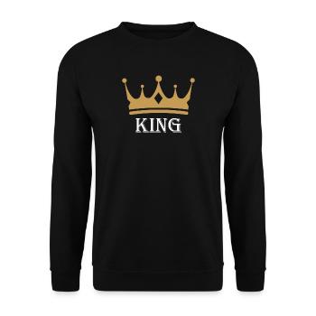 KING / König Imprimer - Sweat-shirt Unisexe - noir - Devant - Alina (178cm) & Michal (187cm)
