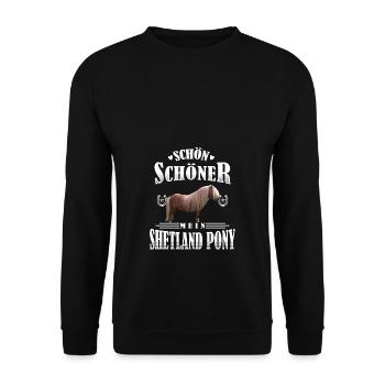 Schön Schöner Mein Shetland Pony - Unisex Pullover - Schwarz - Vorne - Alina (178cm) & Michal (187cm)