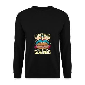 Leberkäse Geheimnis Fleischkäse Brötchen - Unisex Pullover - Schwarz - Vorne - Alina (178cm) & Michal (187cm)
