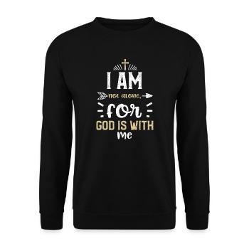 I am not alone, for God is with me - Unisex Sweatshirt - black - Front - Alina (178cm) & Michal (187cm)
