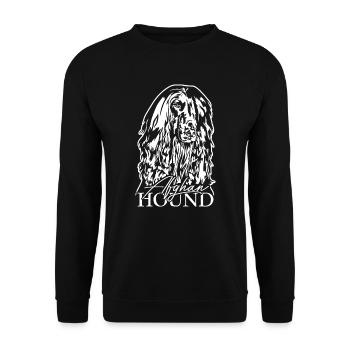 AFGHAN HOUND Portrait Wilsigns Chiens Chien - Sweat-shirt Unisexe - noir - Devant - Alina (178cm) & Michal (187cm)