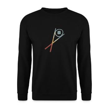 Sushi Chopsticks Sake Maki Retro Style Vintage - Unisex Sweatshirt - black - Front - Alina (178cm) & Michal (187cm)