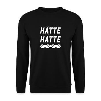 Hätte Hätte Fahrradkette Radfahrer Spruch Fahrrad - Unisex Pullover - Schwarz - Vorne - Alina (178cm) & Michal (187cm)