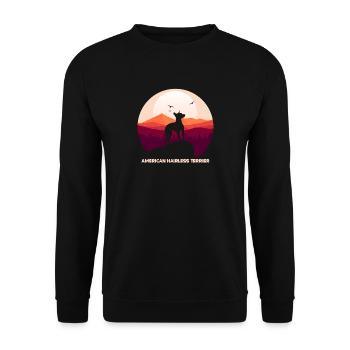American Hairless Terrier Dog - Unisex Sweatshirt - black - Front - Alina (178cm) & Michal (187cm)