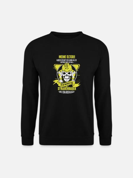 Straßenbau Straßenbauer Geschenk mit Vibrostampfer - Unisex Pullover - Schwarz
