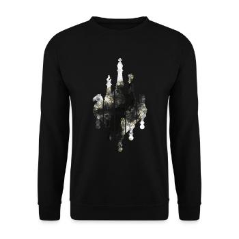JEU D’ÉCHECS ÉCHIQUIER ÉCHECS - Sweat-shirt Unisexe - noir - Devant - Alina (178cm) & Michal (187cm)