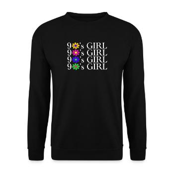 90's GIRL - Unisex Sweatshirt - black - Front - Alina (178cm) & Michal (187cm)