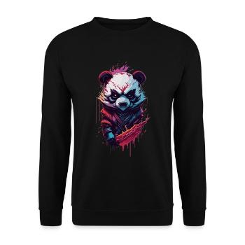 Panda Ninja Dark Fantasy Evil - Unisex Sweatshirt - black - Front - Alina (178cm) & Michal (187cm)
