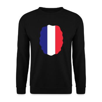 Frankreich Flagge Used Look Französische Fahne - Unisex Pullover - Schwarz - Vorne - Alina (178cm) & Michal (187cm)