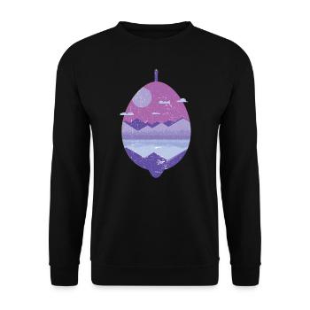 Vintage Tropische Frucht - Zitrone - Unisex Pullover - Schwarz - Vorne - Alina (178cm) & Michal (187cm)