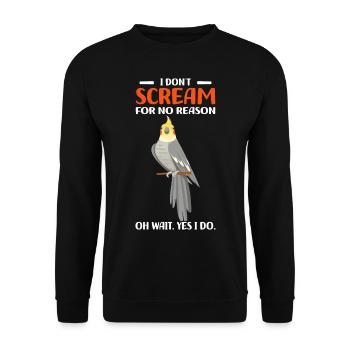 Cockatiel Gifts | Pet Birds Funny - Unisex Sweatshirt - black - Front - Alina (178cm) & Michal (187cm)